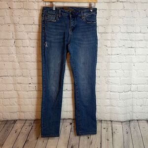 Kut from the Kloth High Rise Skinny Blue Jeans Stretch Denim size 4 Distressed